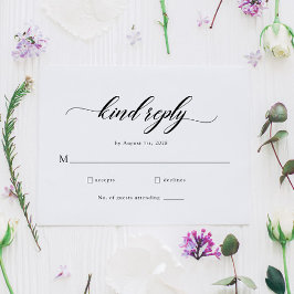 Klassische Elegante Script Wedding RSVP Card Karte