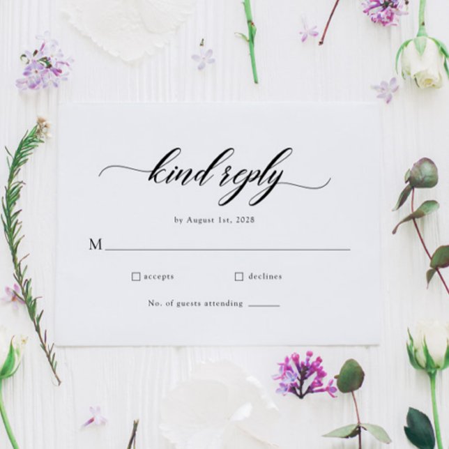Klassische Elegante Script Wedding RSVP Card Karte (Von Creator hochgeladen)