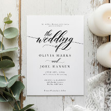 Klassische, elegante Skripteinladung zur Hochzeit