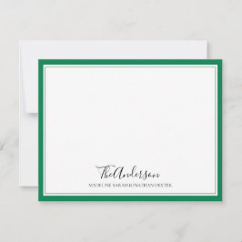 Klassische Elegante Skriptfamilie Green Square Bor Mitteilungskarte