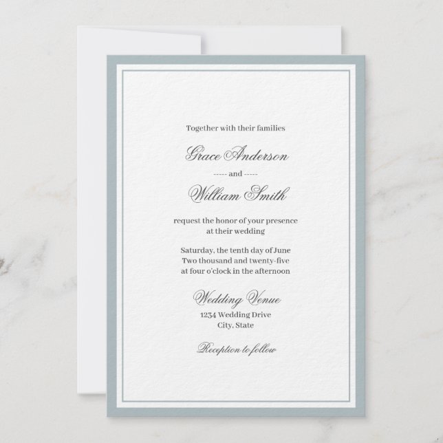 Klassische, elegante Skriptfamilien für Hochzeiten Einladung (Vorderseite)