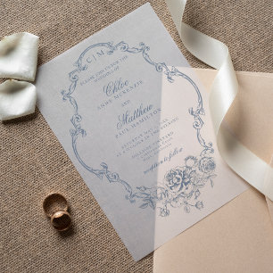 Klassische Elegante Staubblaue Blumige Hochzeitsra