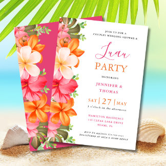 Klassische elegante tropische Brautparty für Paare Einladung