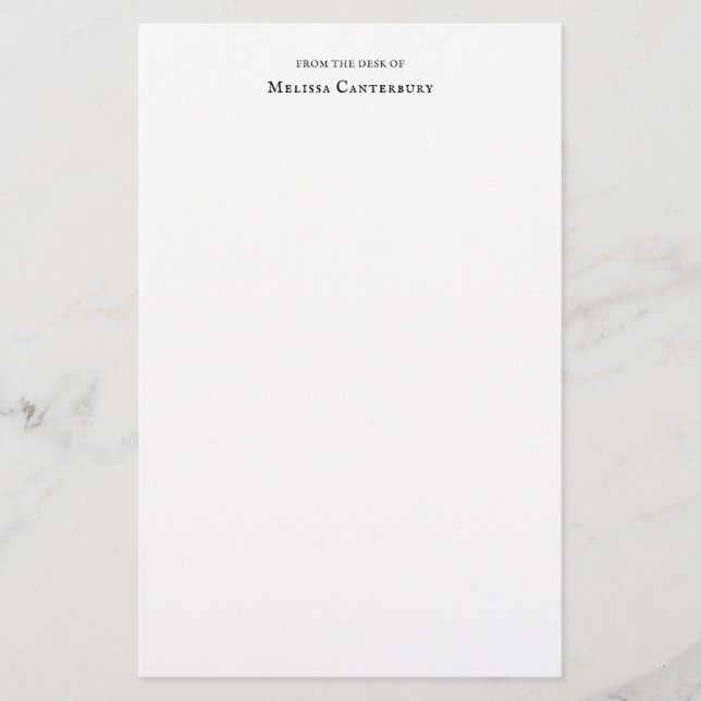 Klassische Elegante Typografie vom Schreibtisch de Briefpapier (Vorderseite)