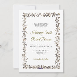 Klassische Elegante Vintage Blume Frame Wedding Einladung