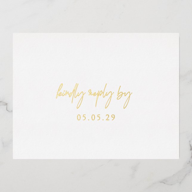 Klassische Elegante Wedding Foil RSVP Card Folie Einladungspostkarte (Vorderseite)