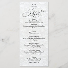 Klassische Elegante White Wedding Menükarte