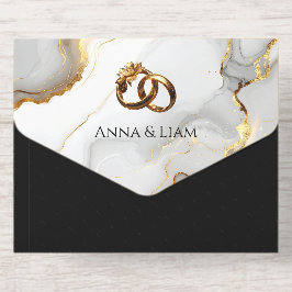 Klassische Eleganz Goldene Hochzeitseinladung All-in-One-Einladung