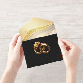 Klassische Eleganz Goldene Hochzeitseinladung All-in-One-Einladung