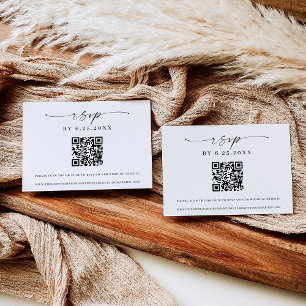 Klassische Eleganz Moderne Hochzeits-RSVP QR-Code Einladung