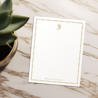 Klassische Eleganz Monogramm personalisiert Statio Mitteilungskarte
