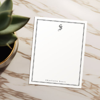Klassische Eleganz Monogramm personalisiert Statio Mitteilungskarte