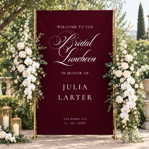 Klassische Elfenbein-Burgund-Kalligrafie-Bridal-Lu Banner