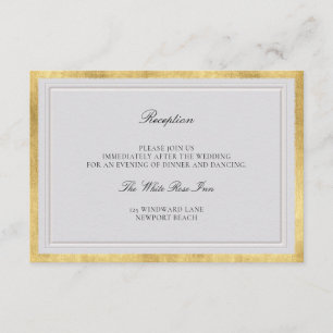 Klassische Elfenbein-Faux-Gold-Elegante Hochzeitsf Begleitkarte
