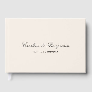 Klassische Elfenbein-Schrift Elegante Hochzeitsnam Gästebuch