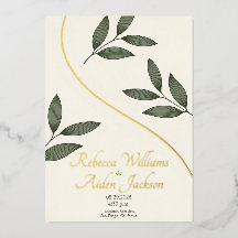 Klassische Elfenbein- und Roségoldfolie-Hochzeitse