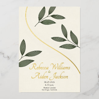 Klassische Elfenbein- und Roségoldfolie-Hochzeitse Folieneinladung