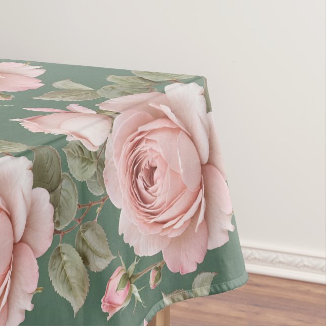 Klassische englische Rosen in Blassrosa Tischdecke (Beispiel)