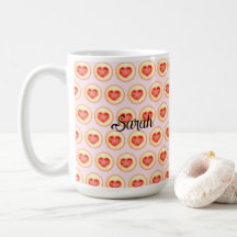 Klassische Erdbeerherz-Thumbprint-Cookies