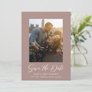 Klassische erdige neutrale Foto elegante Hochzeit Save The Date