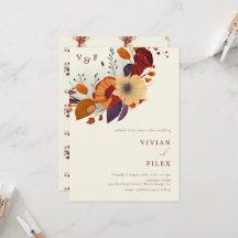 Klassische Fall-Wildblume Erstname Hochzeit