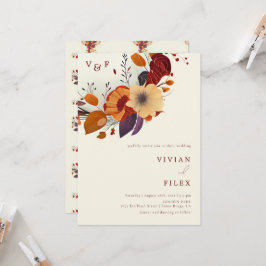 Klassische Fall-Wildblume Erstname Hochzeit Einladung