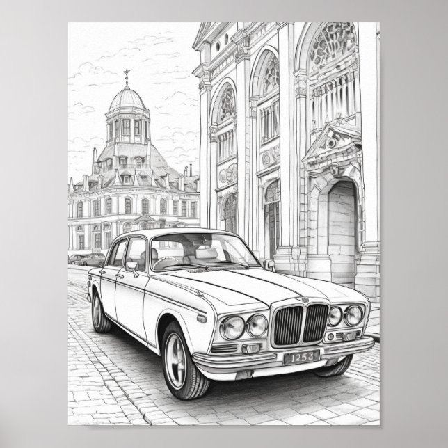 Klassische Farbe für Autos bei Erwachsenen Poster (Vorne)
