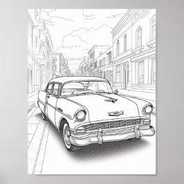 Klassische Farbe für Autos bei Erwachsenen Poster