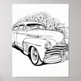Klassische Farbe für Autos bei Erwachsenen Poster