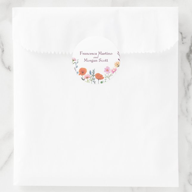 Klassische farbenfrohe Blumengrün Runder Aufkleber (Tasche)