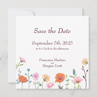 Klassische farbenfrohe Blumenzwiese Save The Date