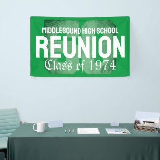 Klassische, fette 50-jährige High School Wiederseh Banner