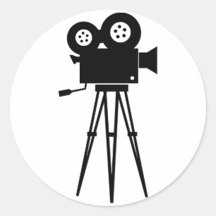 Klassische Film-Kamera Runder Aufkleber