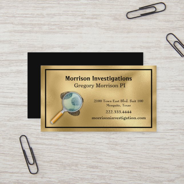 Klassische Fingerabdrücke Privatuntersuchung Visitenkarte (Vorderseite/Rückseite Beispiel)
