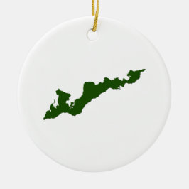 Klassische Fischer-Insel-Logo-Verzierung - Grün Keramik Ornament