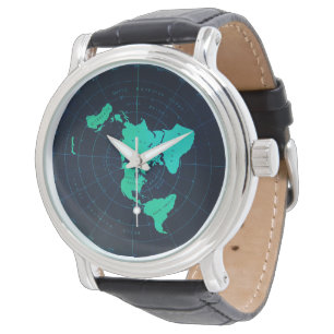 Klassische flache Erdc$marine-ähnliche schwarze Armbanduhr