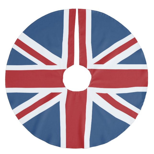 Klassische Flagge der Union Jack UK Polyester Weihnachtsbaumdecke (Vorderseite)