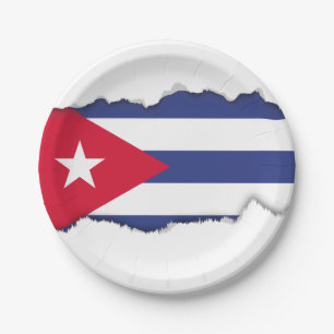 Klassische Flagge Kubas Pappteller