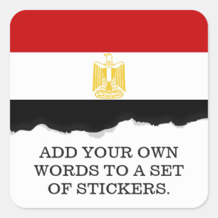 Klassische Flagge von Ägypten Quadratischer Aufkleber