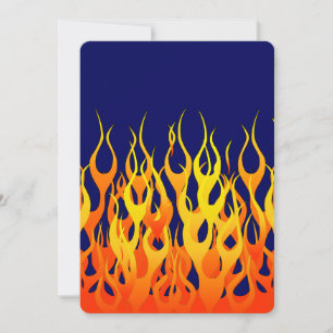 Klassische Flammenfeuer auf blauem Navy