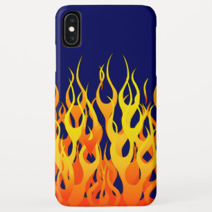 Klassische Flammenfeuer auf blauem Navy iPhone XS Max Hülle
