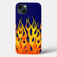 Klassische Flammenfeuer auf blauem Navy