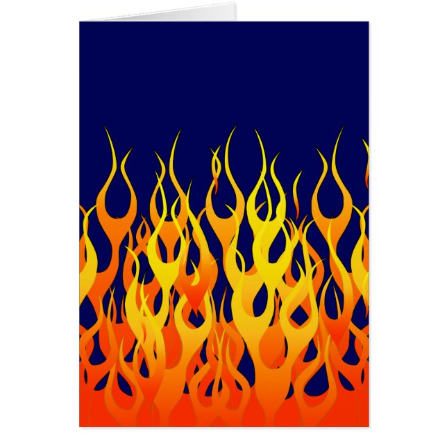 Klassische Flammenfeuer auf blauem Navy-Dekor (Vorne)