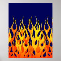 Klassische Flammenfeuer auf blauem Navy