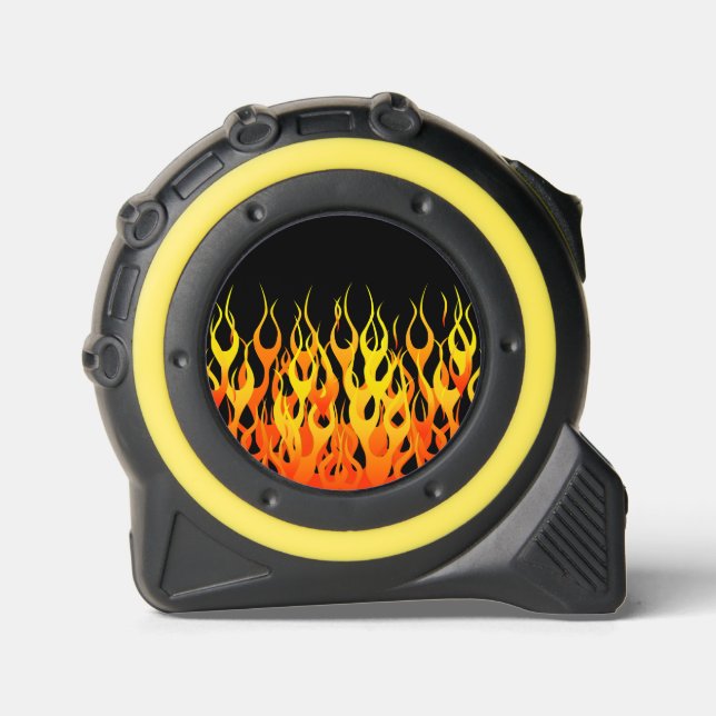 Klassische Flammenfeuer auf schwarz Maßband (Vorderseite)