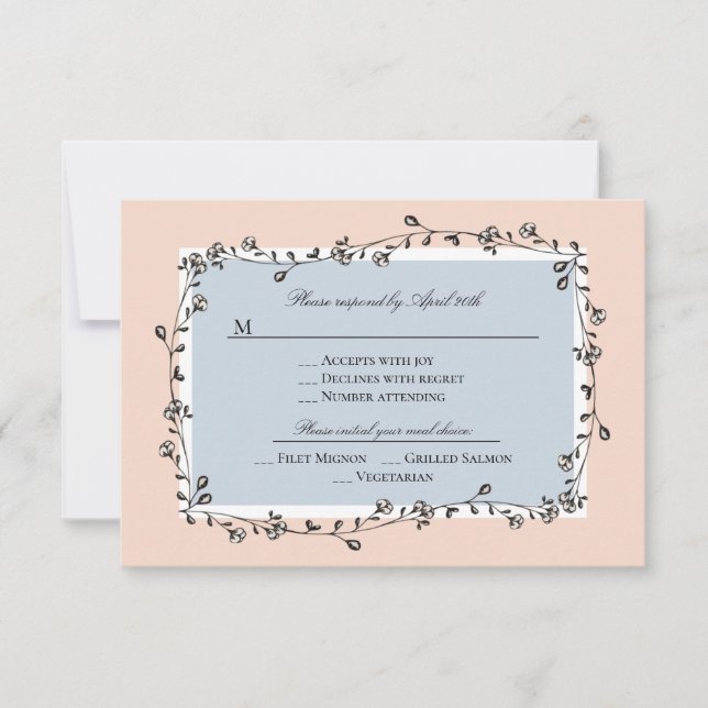 Klassische florale Hochzeitskarte/UAWG RSVP Karte (Vorderseite)