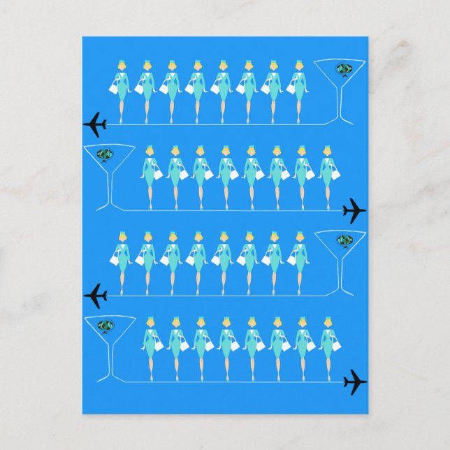 Klassische Flugbegleiter Postkarte (Vorderseite)