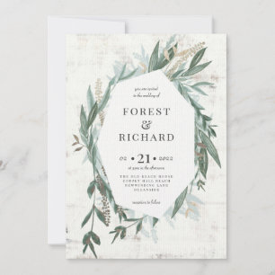 Klassische Foliage mit Goldeffekt Hochzeit laden Einladung