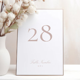 Klassische formale Kalligrafie Pink Taupe Hochzeit Tischnummer