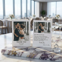 Klassische formelle Hochzeits-Foto-Dankeskarten